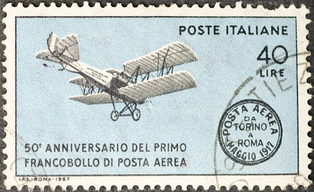 istock Old Airplane Italian Postage Stamp 183780301