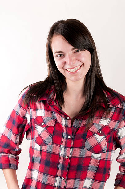 istock Happy in plaid flannel shirt 183780562