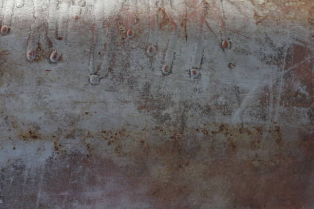 Close up of aged and rusting steel