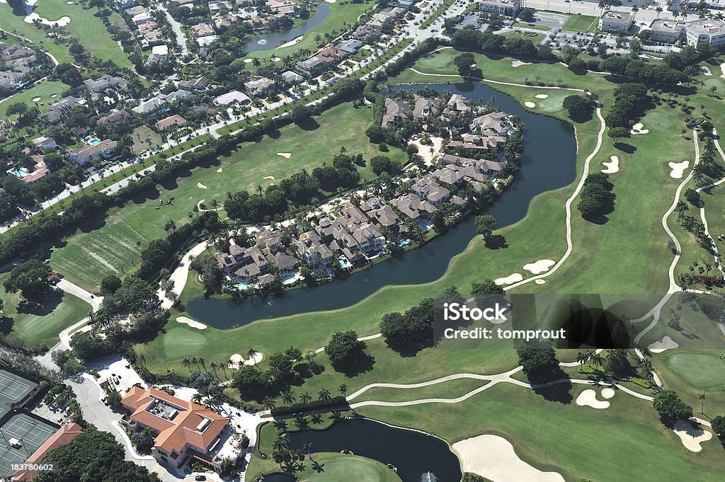 Vista aérea da comunidade de golfe de luxo - Foto de stock de Clube de campo royalty-free