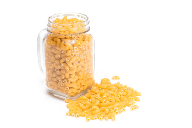 istock Uncooked Chifferi Rigati Pasta in Glass Jar Isolated on White 1837809113