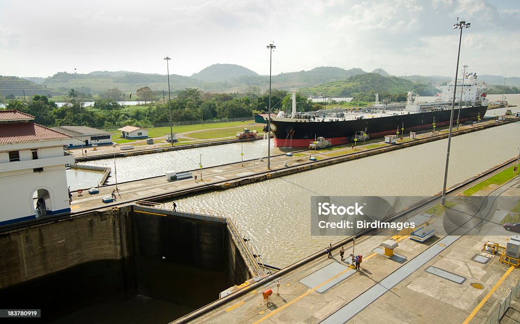 Panamski Kanał-Miraflores blokady - Zbiór zdjęć royalty-free (Kanał Panamski)