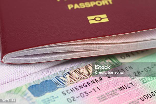 Schengen Visa And Passport Stock Photo - Download Image Now - Schengen Agreement, Emigration and Immigration, Passport Stamp
