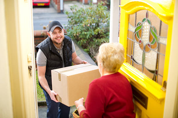 istock Senior woman taking her parcel 183781384