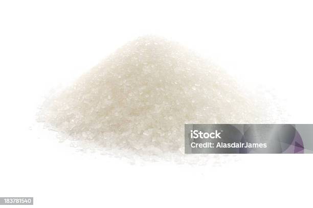 Foto de Branco Açúcar Granulado e mais fotos de stock de Açúcar - Açúcar, Figura para recortar, Fundo Branco