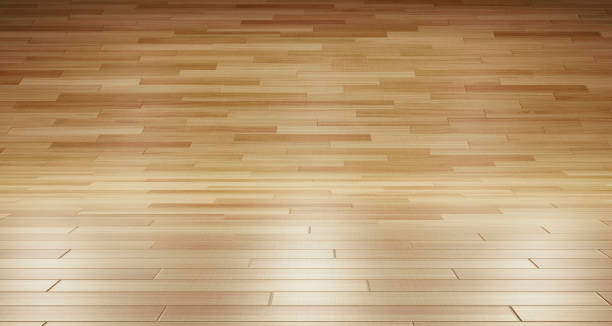 Wood flooring that reflects the sunlight from the window