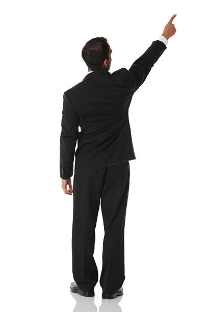 istock Rear view businessman pointing 183781687