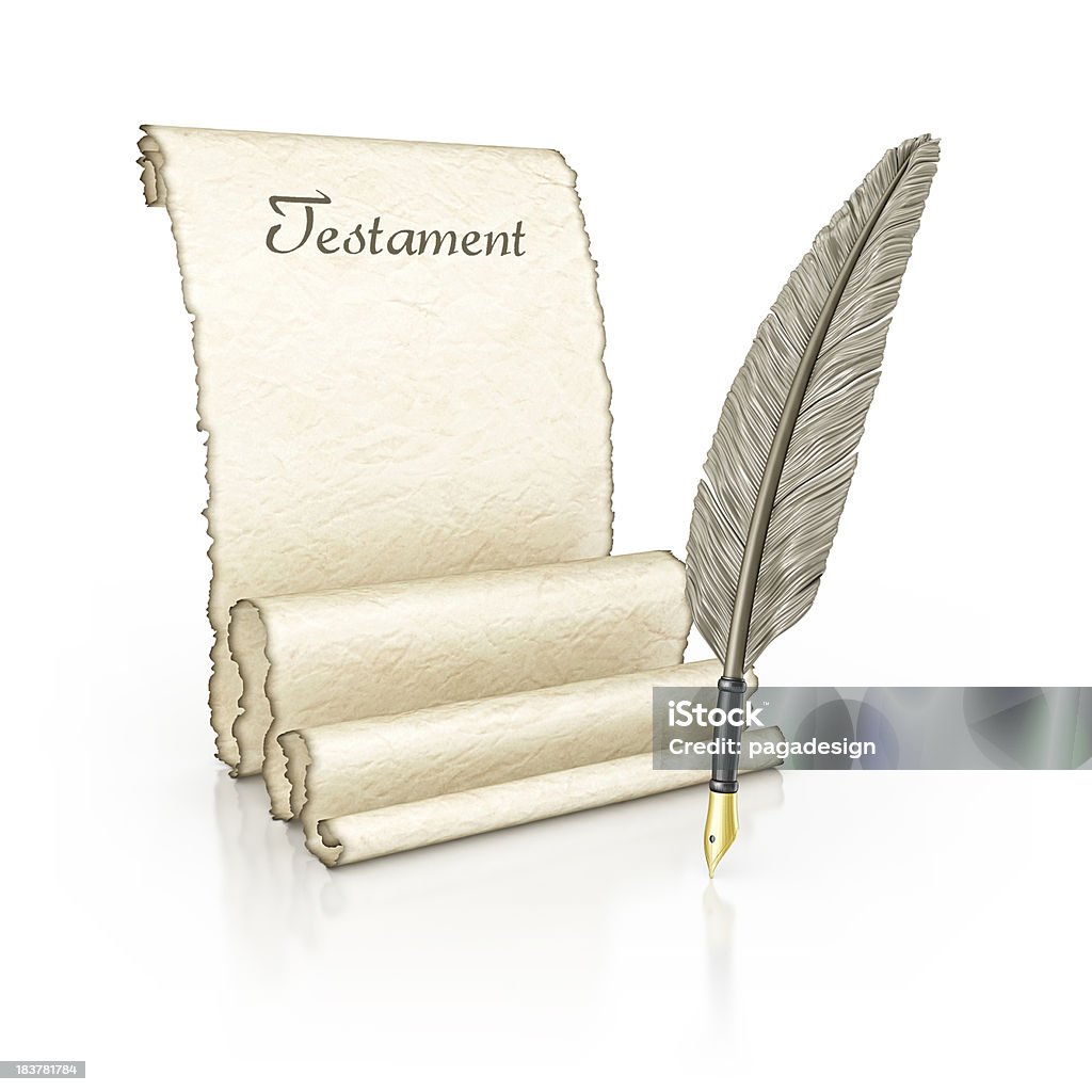 testament parchment  Announcement Message Stock Photo