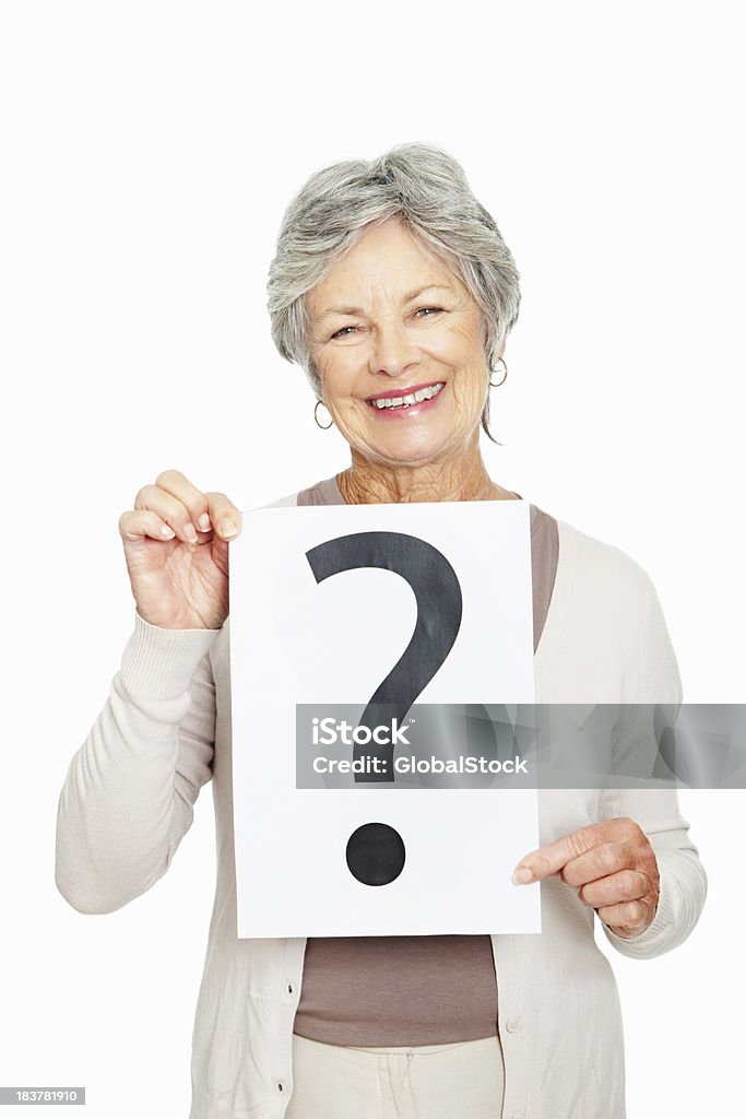 Senior Frau mit Fragezeichen - Lizenzfrei Alter Erwachsener Stock-Foto