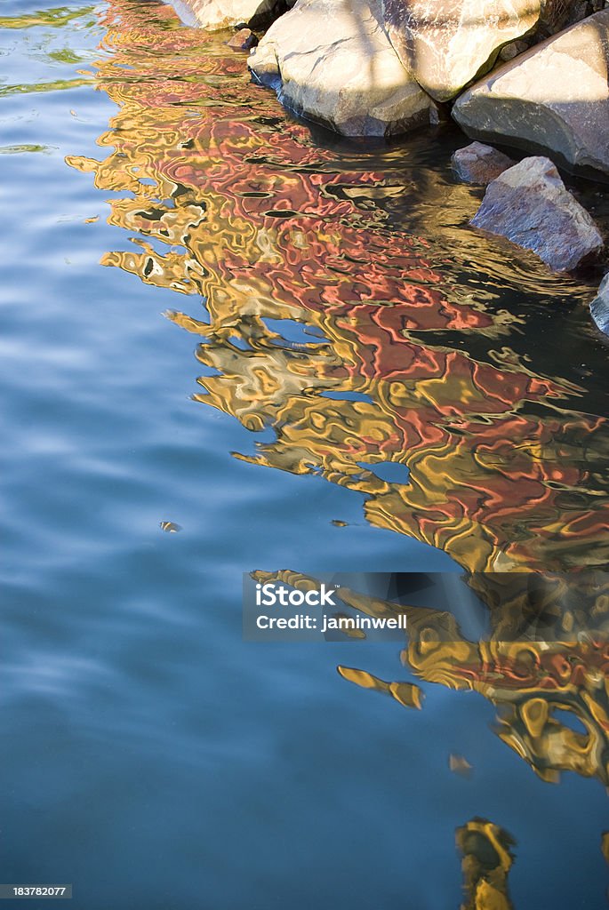 Colorido reflexão e refração na água azul - Foto de stock de Azul royalty-free
