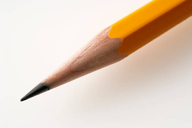 istock Close-up of a yellow pencil on white background 183782388