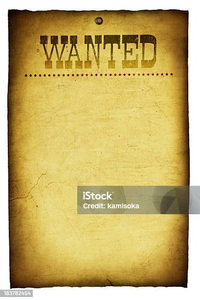 Blank Template Of A Western Wanted Vintage Poster Stock Photo - Download Image Now - Wanted Poster, American Culture, Antique