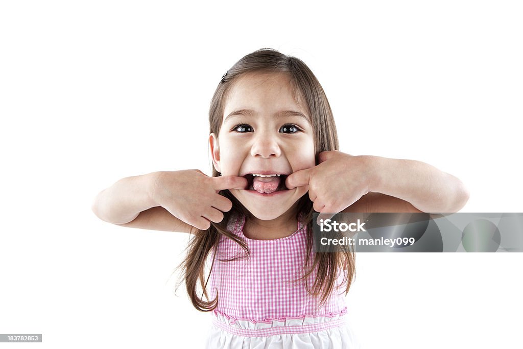 Ragazza divertente mettere linguetta in - Foto stock royalty-free di Bambino