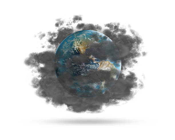Earth covered in smoke from polution