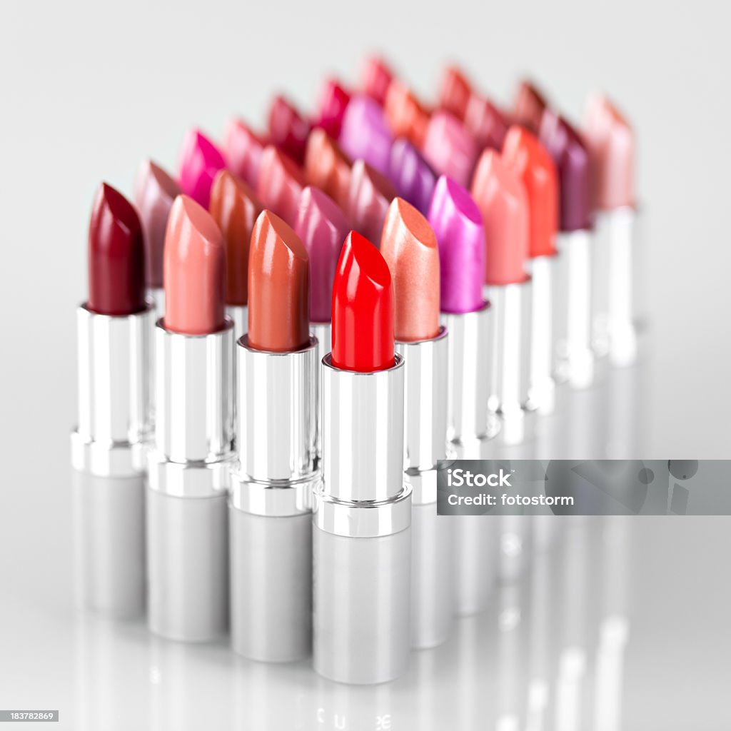 Lipsticks em Fila - Royalty-free Maquilhagem Foto de stock