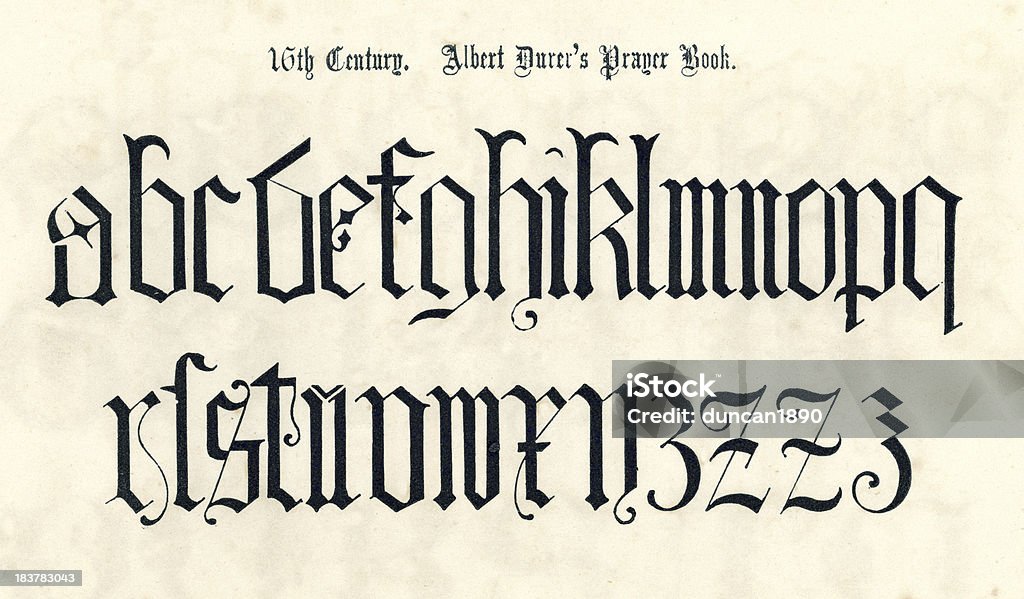 Alfabeto in stile del XVI secolo - Illustrazione stock royalty-free di Cultura anglosassone