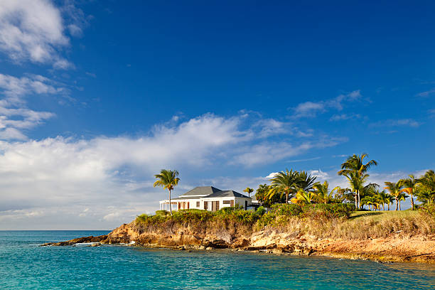 Beautiful Holiday Villa In Antigua stock photo