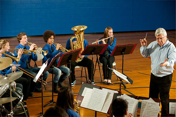 лента учитель - big band people trombone trumpet стоковые фото и изображения