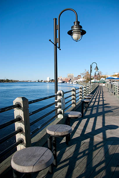 wilmington riverwalk - cape fear stock-fotos und bilder