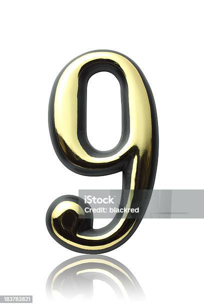 Number 9 Stock Photo - Download Image Now - Business, Chrome, Clipping Path