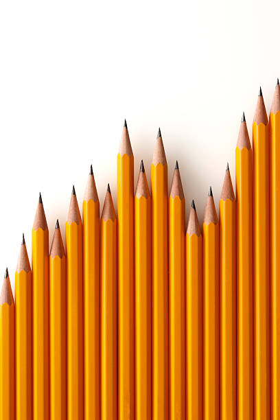 istock Isolated shot of chart from yellow pencils on white background 183783895