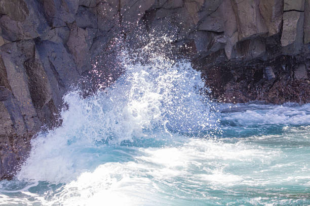 La Palma, Canary Islands.Waves in the beach.