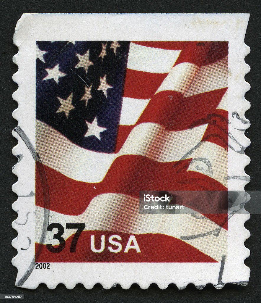 Американский флаг - Стоковые фото Почтовая марка роялти-фри
