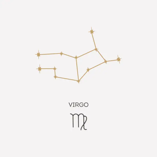 Vector illustration of Virgo constellation vector illustration