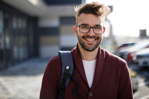 Portrait of smiling young man outdoor