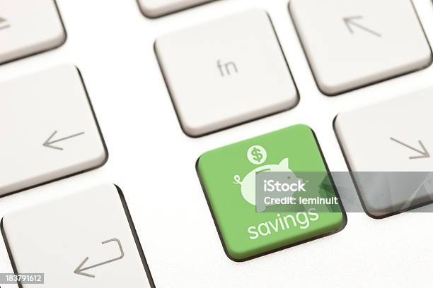 Einsparungen Computer Key Stockfoto und mehr Bilder von Sparschwein - Sparschwein, Zahlentastatur, Ersparnisse