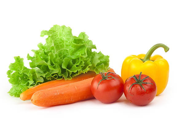 Fresh vegetable mix isolated on white