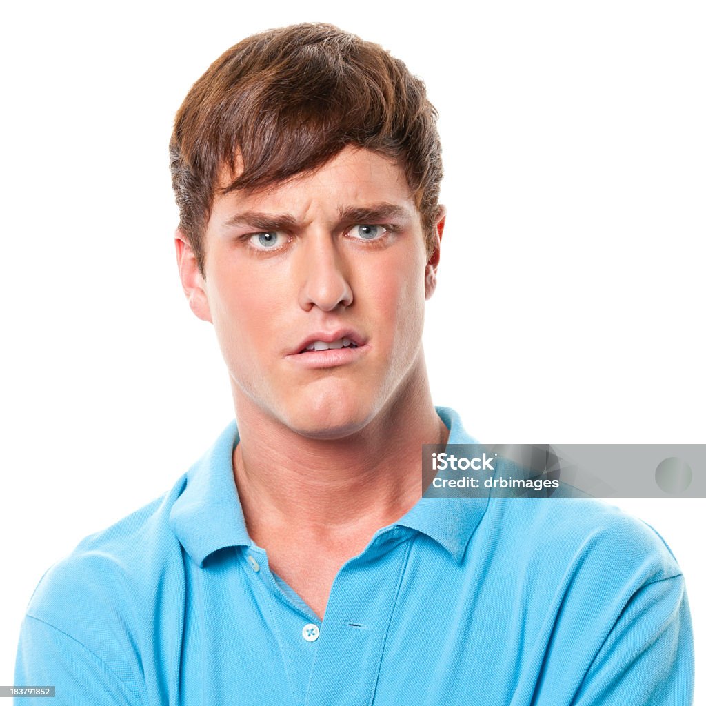 Confuso jovem Franzir as Sobrancelhas - Royalty-free Face Humana Foto de stock