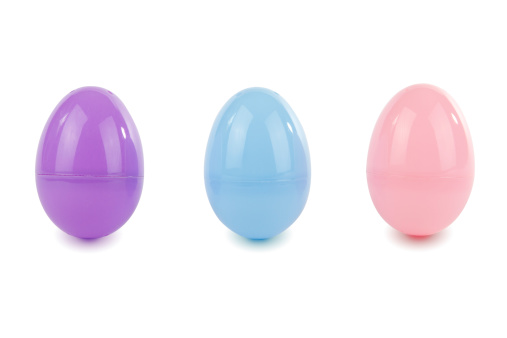 Three Easter eggs with clipping path.
