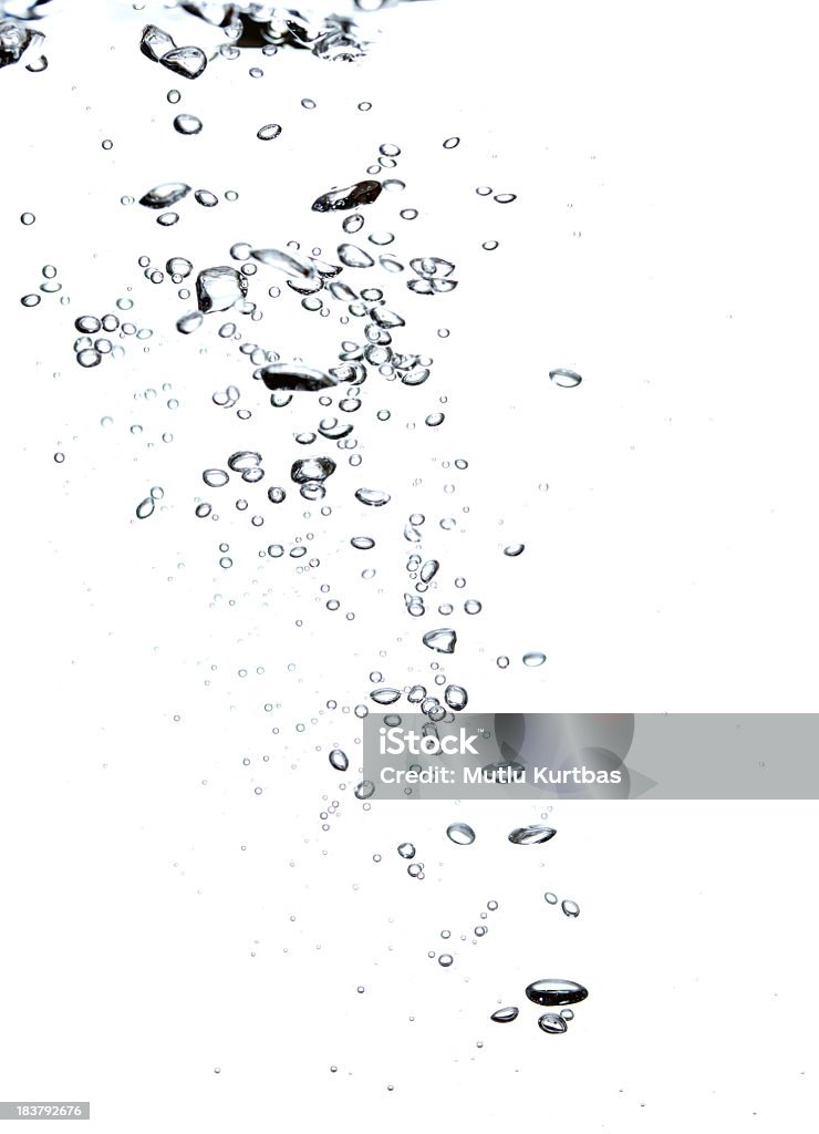 Bubbles in a diagonal shape on a white background Bubbles under the water Bubble Stock Photo
