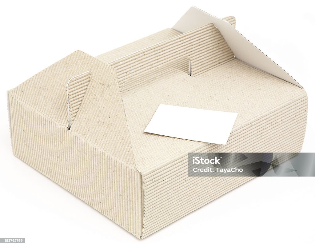 Torta di carta con Messaggio vuoto isolato - Foto stock royalty-free di Cartone ondulato