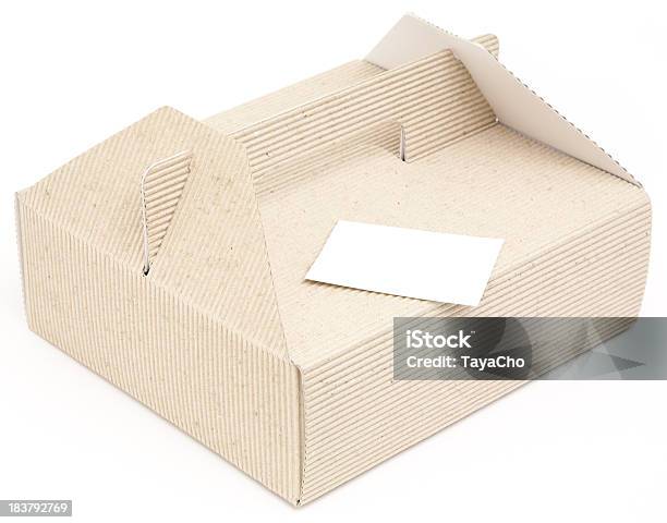 Torta Di Carta Con Messaggio Vuoto Isolato - Fotografie stock e altre immagini di Cartone ondulato - Cartone ondulato, Cartone - Materiale, Cibi e bevande