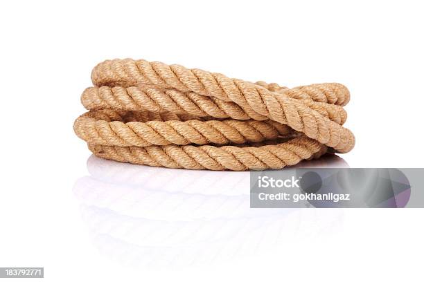 Coiled Rope Isolated On A White Background Stock Photo - Download Image Now - Rope, String, Tied Knot