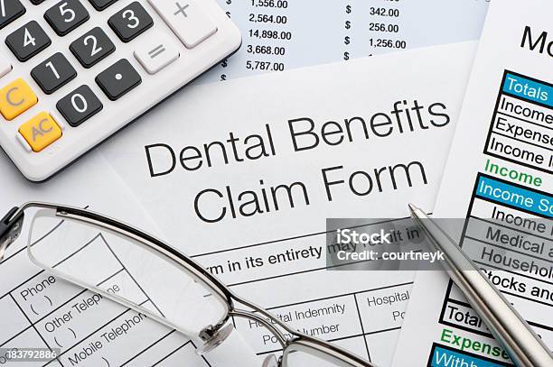 Dental Benefits Claim Form Stock Photo - Download Image Now - Dental Health, Insurance, Benefits