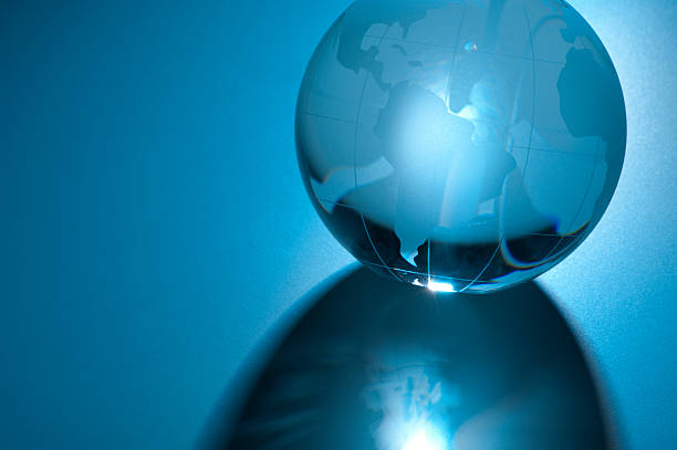 istock Backlit glass globe South America 183792999