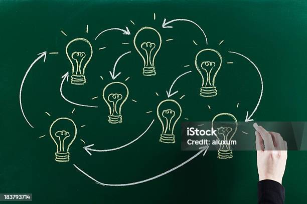 Связь Лампочки — стоковые фотографии и другие картинки Вдохновение - Вдохновение, Взаимодействие, Взаимосвязь