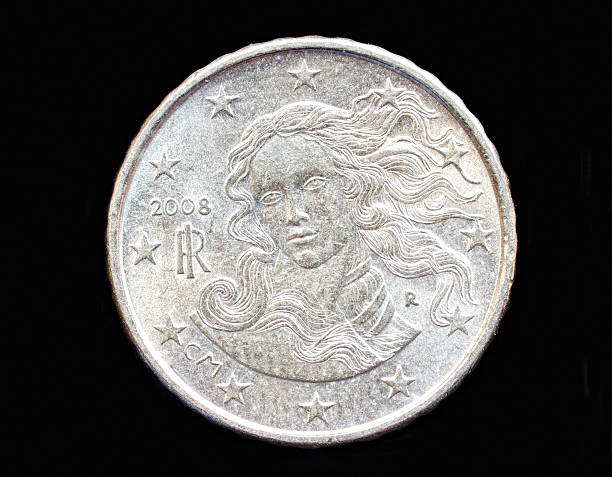 istock Front 10 cents euro coin on black background 183794010