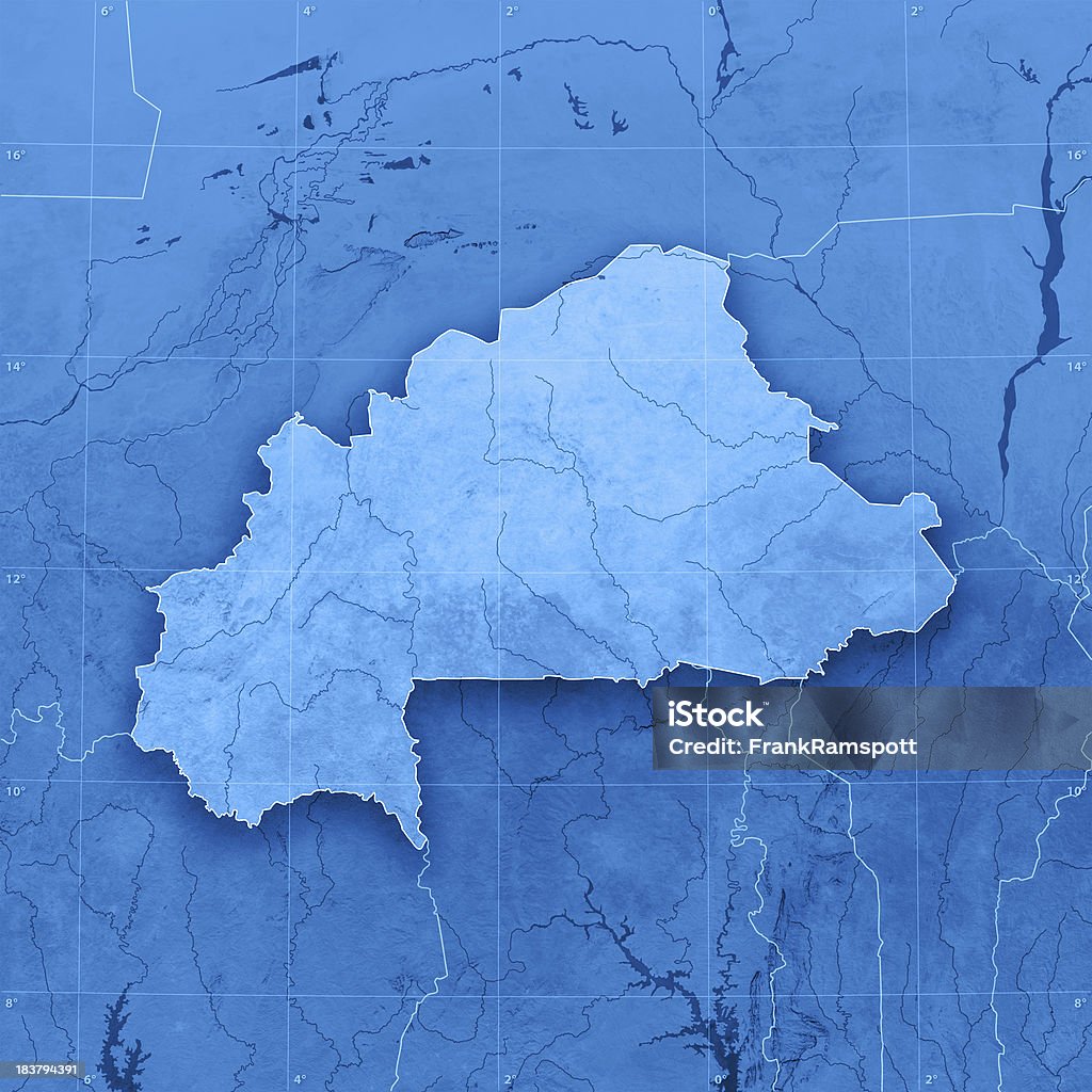 ブルキナファソ Topographic マップ - 3Dのロイヤリティフリーストックフォト