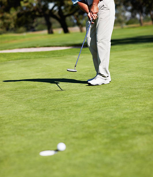 istock Golfer hit the ball close to hole 183794449