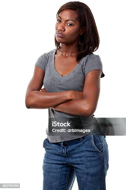 Retrato De Mujer Joven Foto de stock y más banco de imágenes de Descontento - Descontento, Mujeres, Enfado