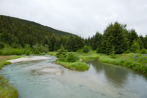 Skagway was an important port during the Klondike goldrush. Now the little town will be visited by cruise ships every day during summer season.