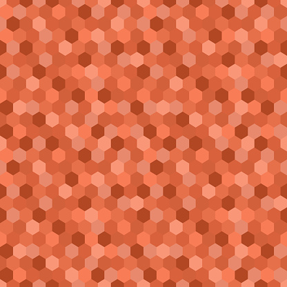 Vector seamless pattern color trend 2024 peach fuzz with honeycombs