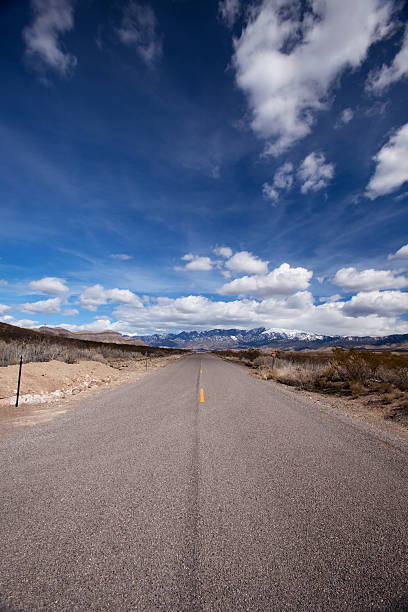 country road and clouds