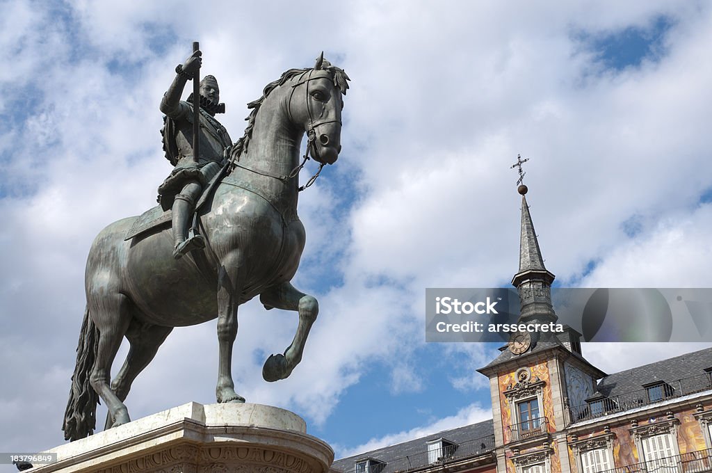 Monumento al re Filippo III di Spagna - Foto stock royalty-free di Bronzo