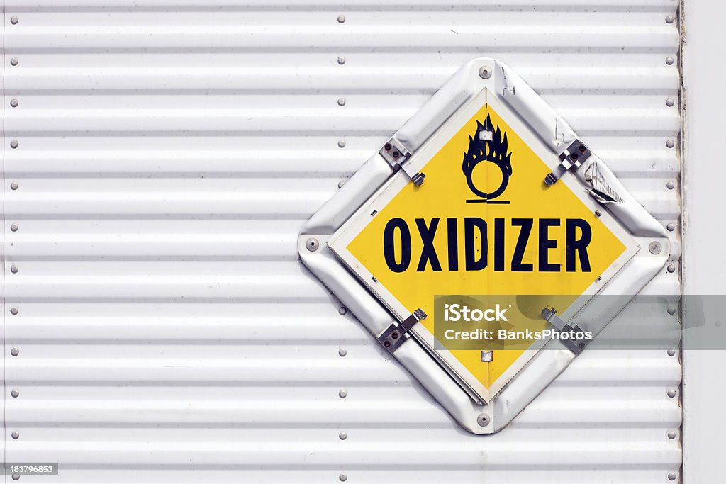 Тягач Трейлер Oxidizer предупреждение плакат - Стоковые фото Опасность роялти-фри