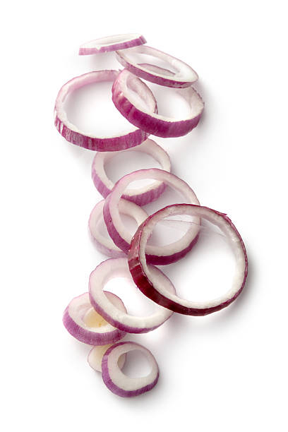 овощи: красный лук - spanish onion стоковые фото и изображения